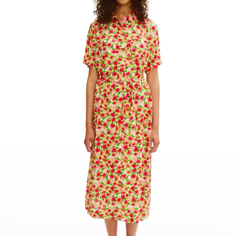 Apc New Drew Floral Button-Down Shirt Dress